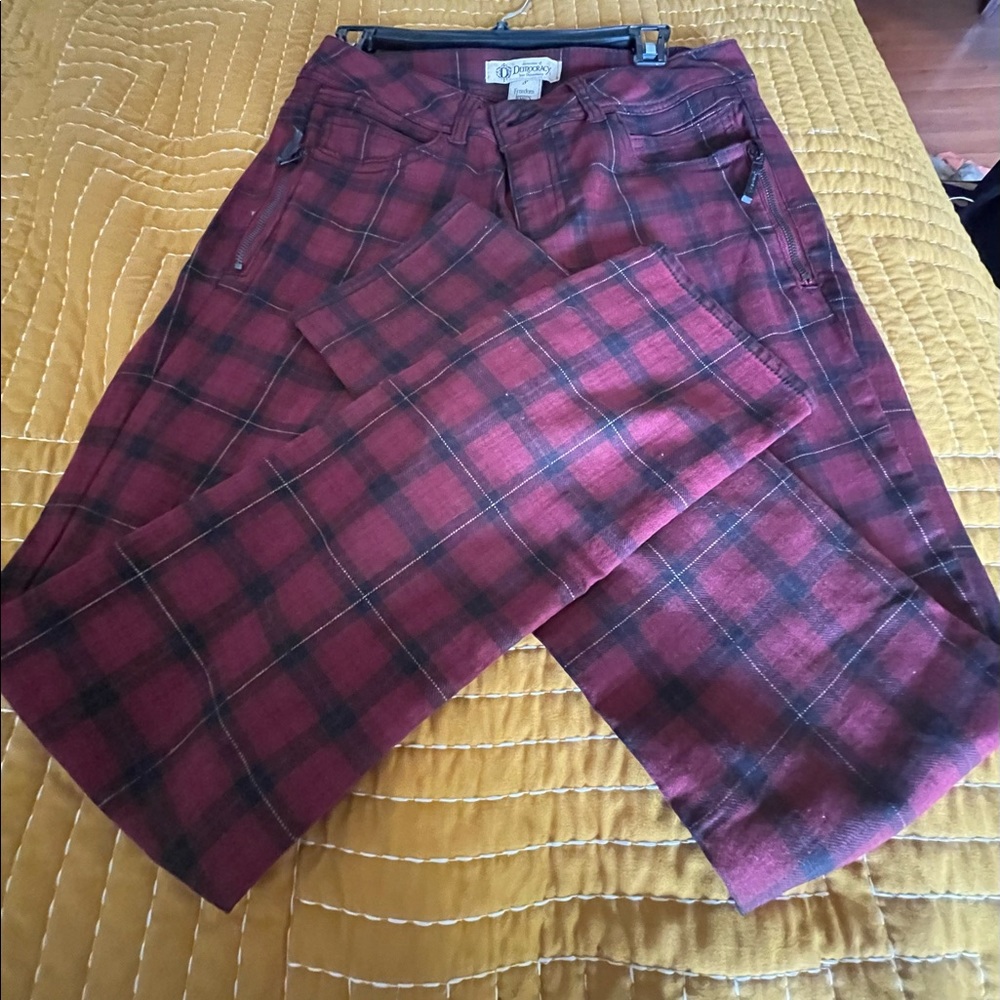 Democracy Plaid Side Zip Jeggings size 8